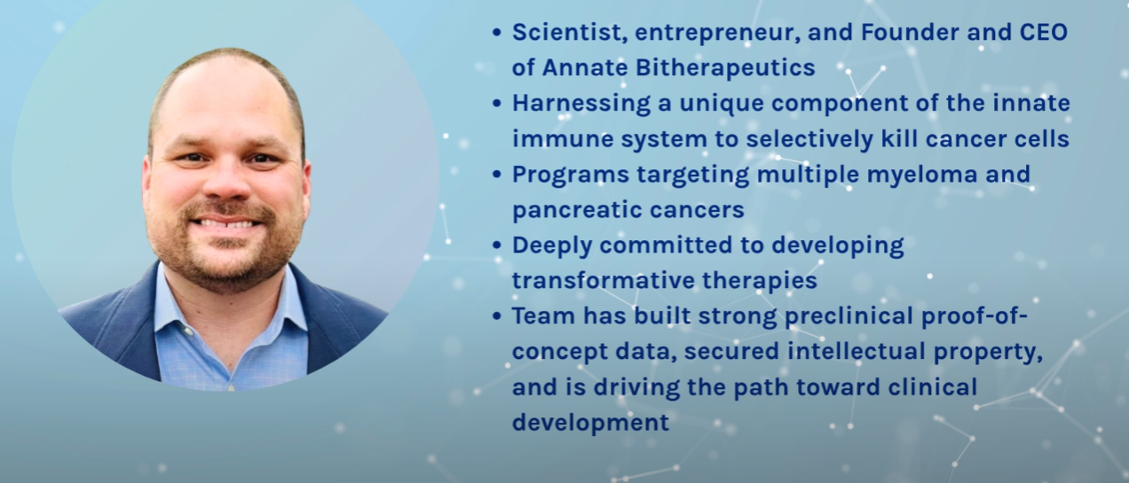 Eric DeJesus, PhD, Annate Bitherapeutics CEO, highlighted by ARCS Foundation.